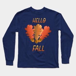 Falling Leaves on Midnight Blue Long Sleeve T-Shirt